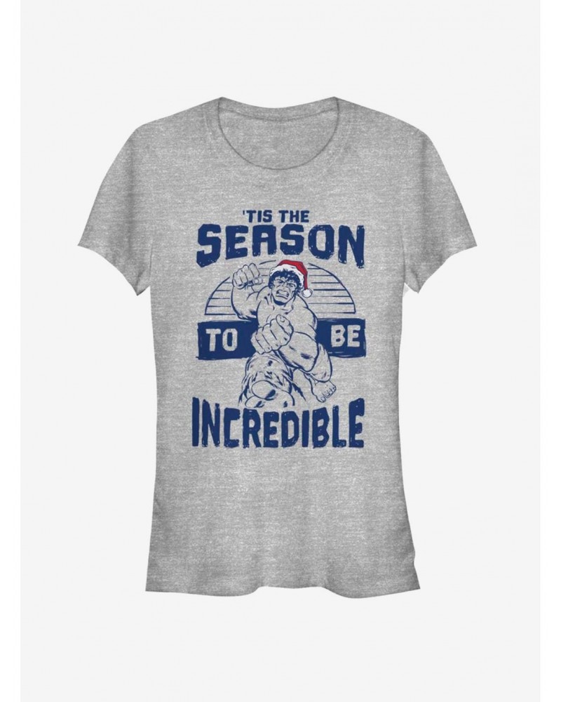 Marvel Hulk Incredible Season Holiday Girls T-Shirt $7.17 T-Shirts