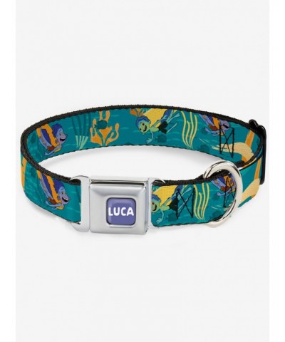 Luca and Alberto Sea Monsters Swimming Seatbelt Dog Collar $10.99 Pet Collars