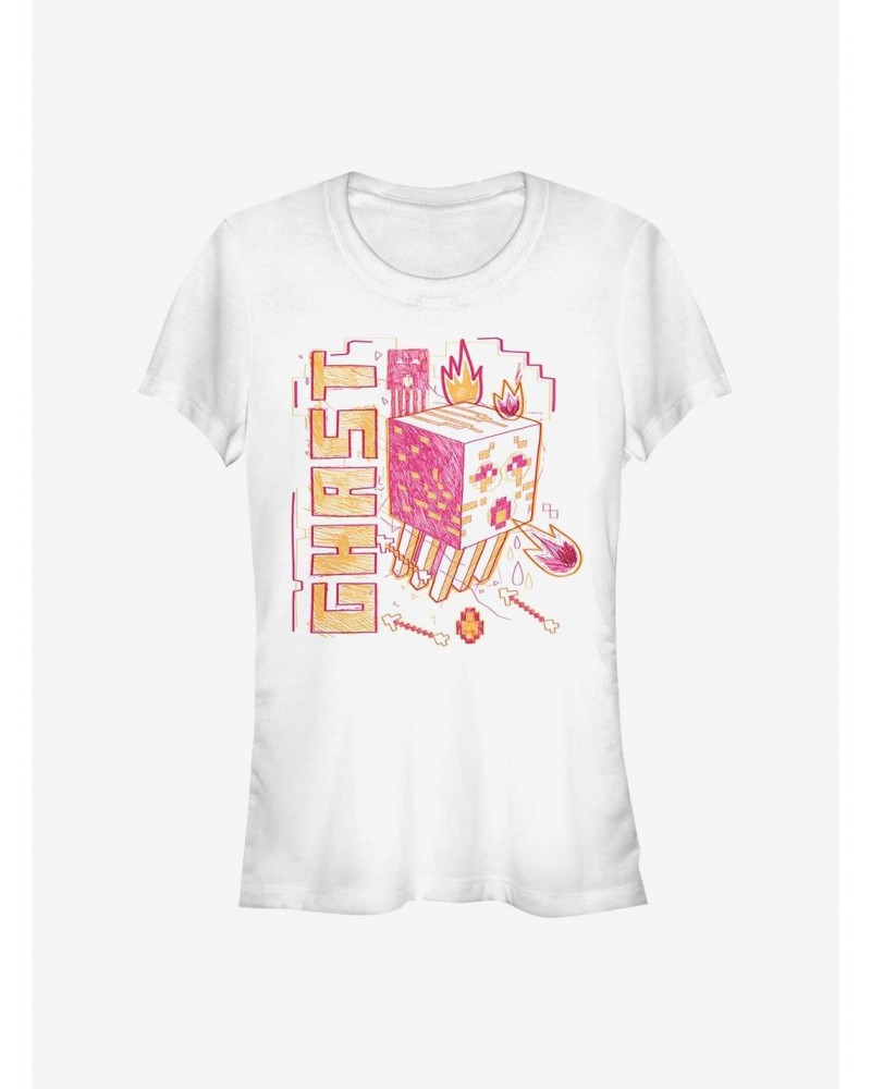 Minecraft Acid Sketch Ghast Girls T-Shirt $8.17 T-Shirts