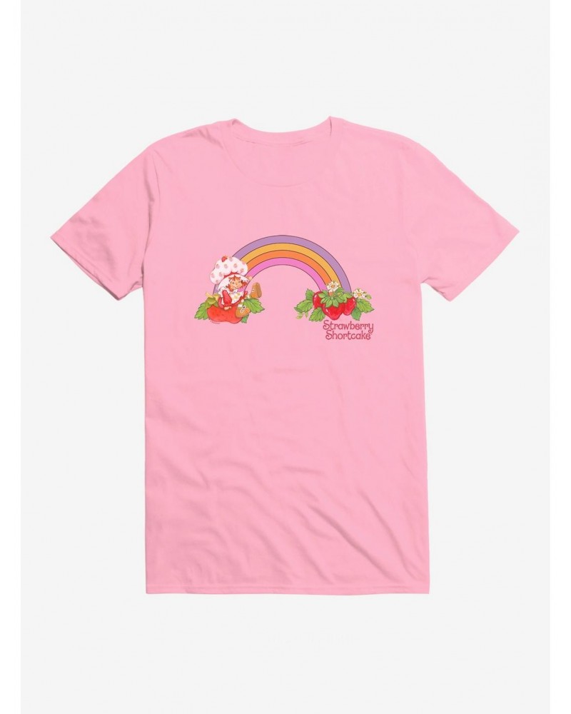 Strawberry Shortcake Strawberry Retro Rainbow T-Shirt $8.60 T-Shirts