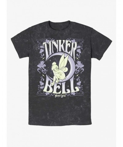 Disney Tinker Bell Floral Fairy Poster Mineral Wash T-Shirt $7.74 T-Shirts