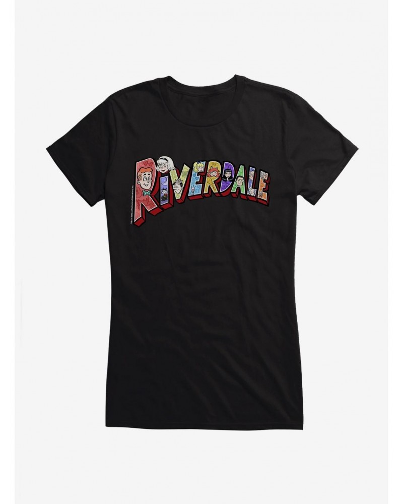 Archie Comics Riverdale Postcard Logo GIrls T-Shirt $9.56 T-Shirts