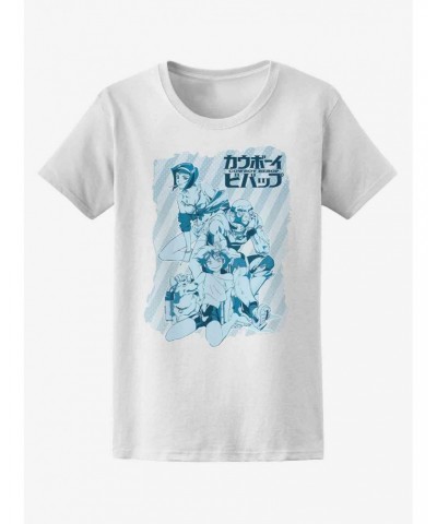 Cowboy Bebop Blue Tonal Group Boyfriend Fit Girls T-Shirt $7.20 T-Shirts