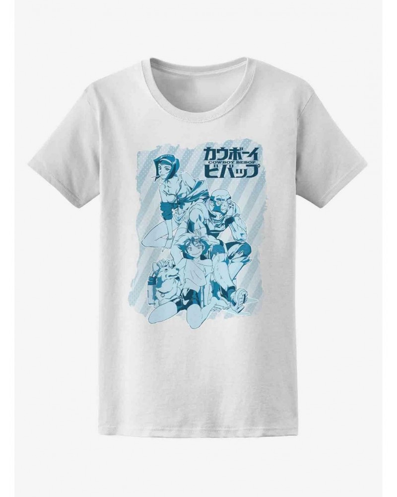 Cowboy Bebop Blue Tonal Group Boyfriend Fit Girls T-Shirt $7.20 T-Shirts