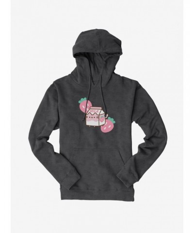 Pusheen Sips Strawberry Milk Hoodie $17.60 Hoodies