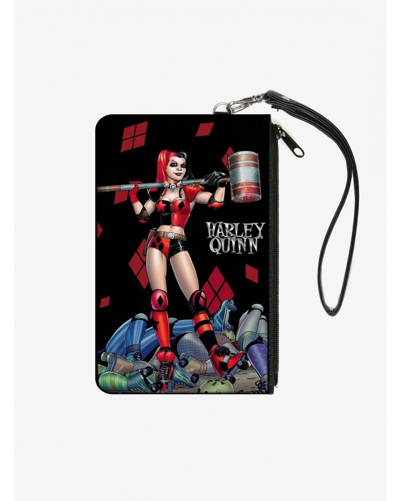 DC Comics Harley Quinn Issue 1 Roller Derby Hammer Cover Pose Wallet Canvas Zip Clutch $8.88 Clutches