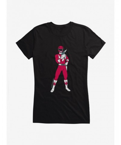 Mighty Morphin Power Rangers Red Ranger Ready Aim Girls T-Shirt $9.96 T-Shirts