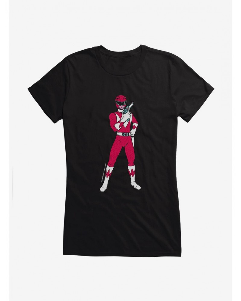 Mighty Morphin Power Rangers Red Ranger Ready Aim Girls T-Shirt $9.96 T-Shirts