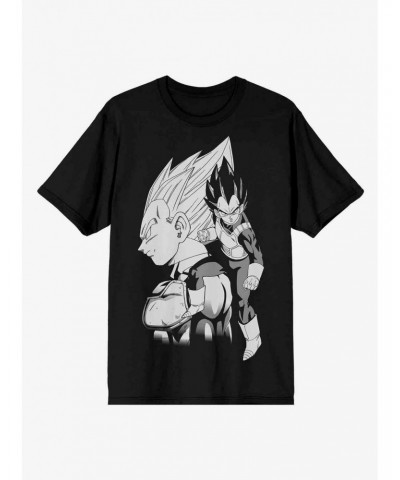 Dragon Ball Z Vegeta Profile Monochrome T-Shirt $11.71 T-Shirts