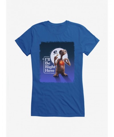 E.T. 40th Anniversary I'll Be Right Here Heart Light Girls T-Shirt $11.95 T-Shirts