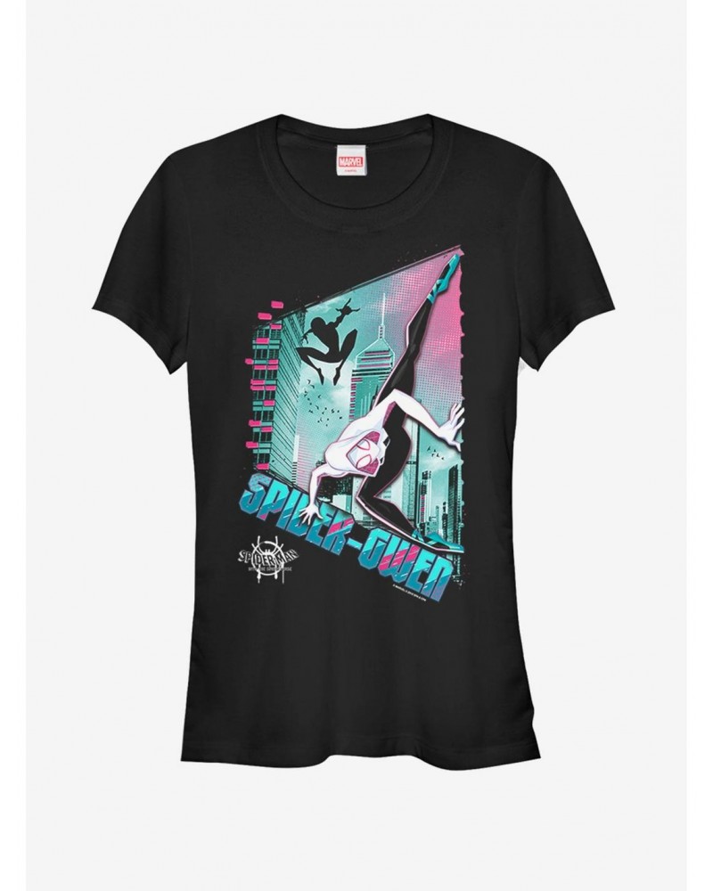 Marvel Spider-Man: Into The Spider-Verse Ghost-Spider Panel Girls T-Shirt $5.02 T-Shirts