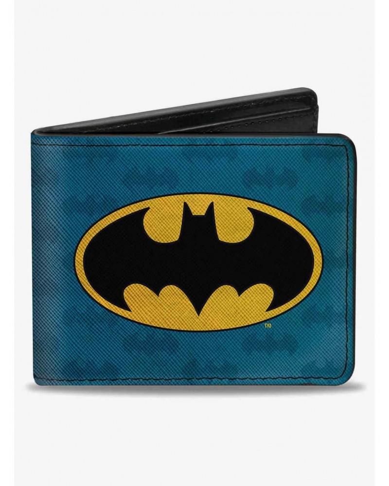 DC Comics Batman Signal Bat Monogram Distressed Bifold Wallet $7.94 Wallets