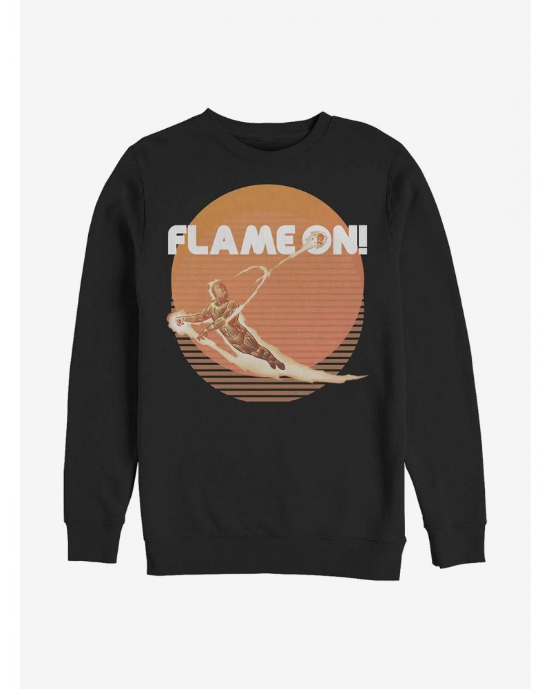 Marvel Fantastic Four Retro Flame Crew Sweatshirt $12.99 Sweatshirts