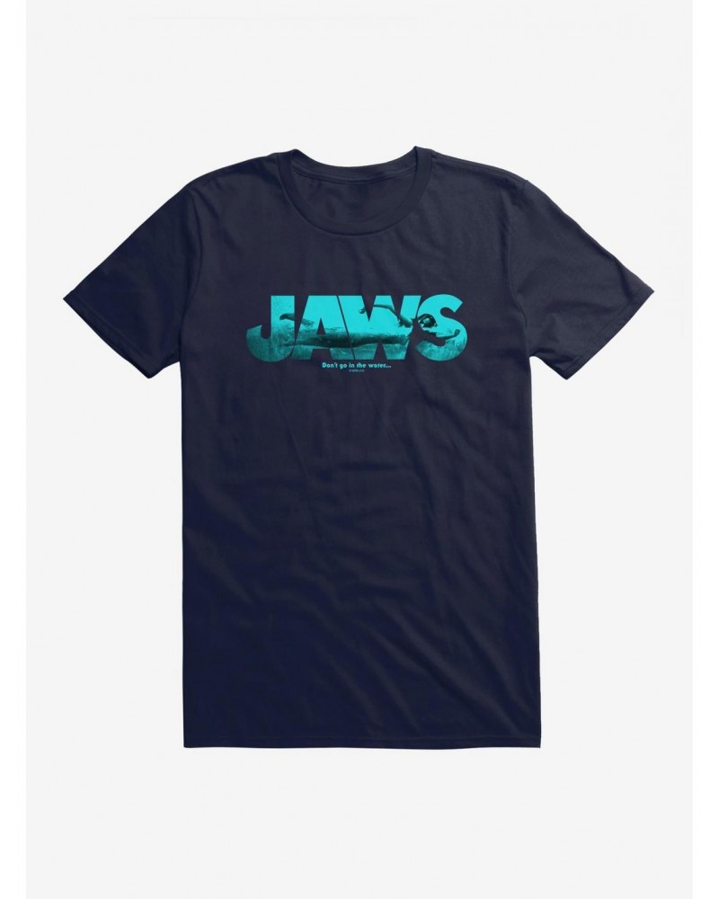 Jaws Script Ocean Imagery T-Shirt $8.60 T-Shirts