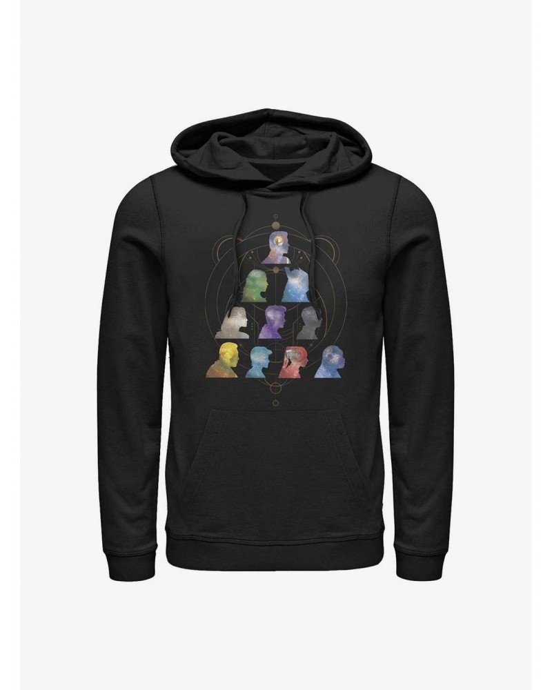 Marvel Eternals Silhouette Galaxy Heads Hoodie $16.16 Hoodies