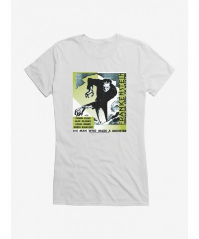 Frankenstein The Man Who Made A Monster Girls T-Shirt $9.76 T-Shirts