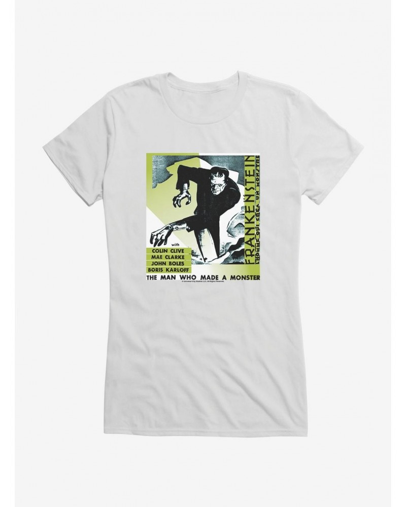 Frankenstein The Man Who Made A Monster Girls T-Shirt $9.76 T-Shirts