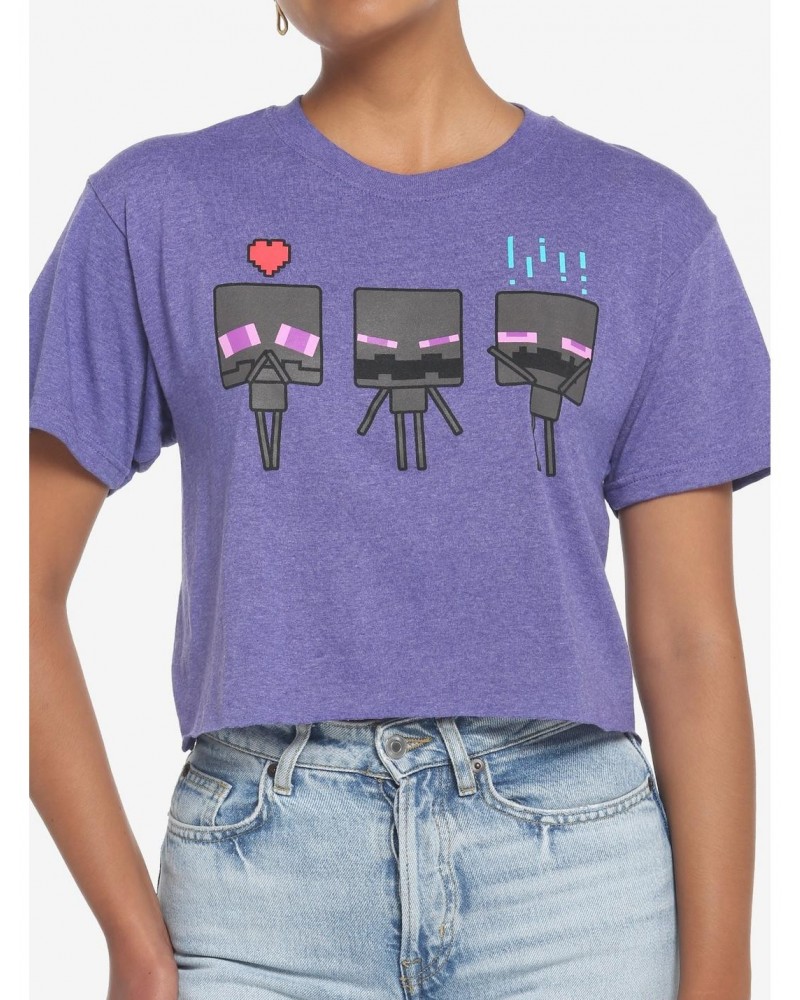 Minecraft Enderman Trio Girls Crop T-Shirt $11.56 T-Shirts