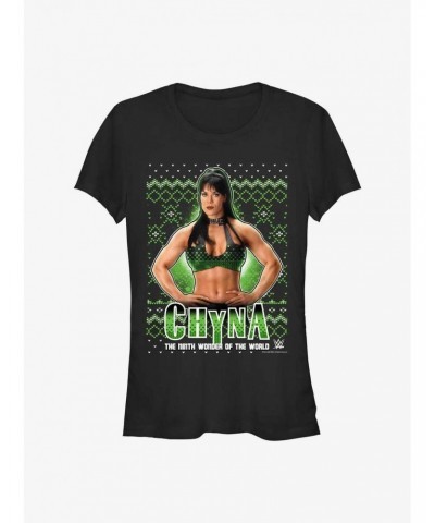 WWE Chyna Ninth Wonder Ugly Christmas Girls T-Shirt $7.37 T-Shirts