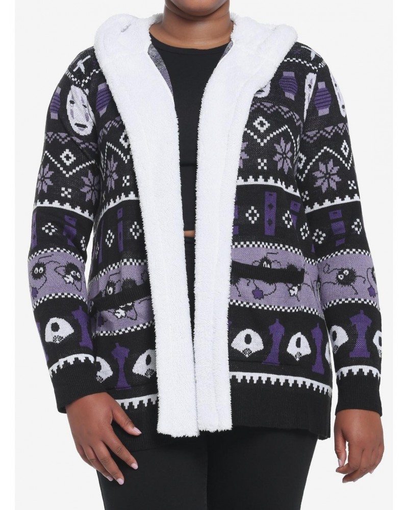 Her Universe Studio Ghibli Spirited Away Fair Isle Sherpa Girls Open Cardigan Plus Size $17.65 Cardigans