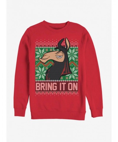 Disney Emperors New Groove Bring It Ugly Christmas Crew Sweatshirt $10.33 Sweatshirts