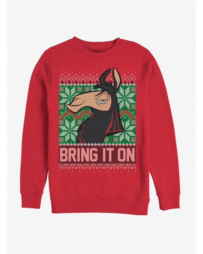 Disney Emperors New Groove Bring It Ugly Christmas Crew Sweatshirt $10.33 Sweatshirts