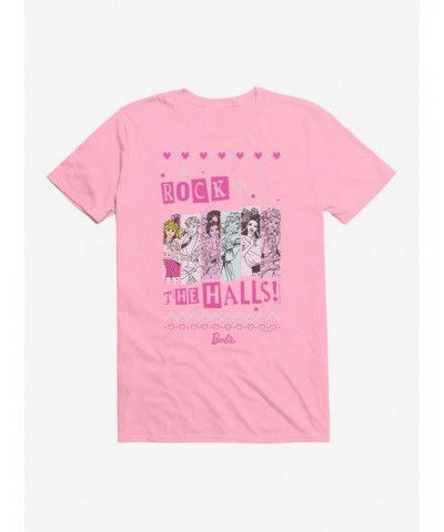 Barbie Rock The Halls Ugly Christmas Pattern T-Shirt $7.07 T-Shirts