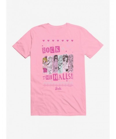 Barbie Rock The Halls Ugly Christmas Pattern T-Shirt $7.07 T-Shirts