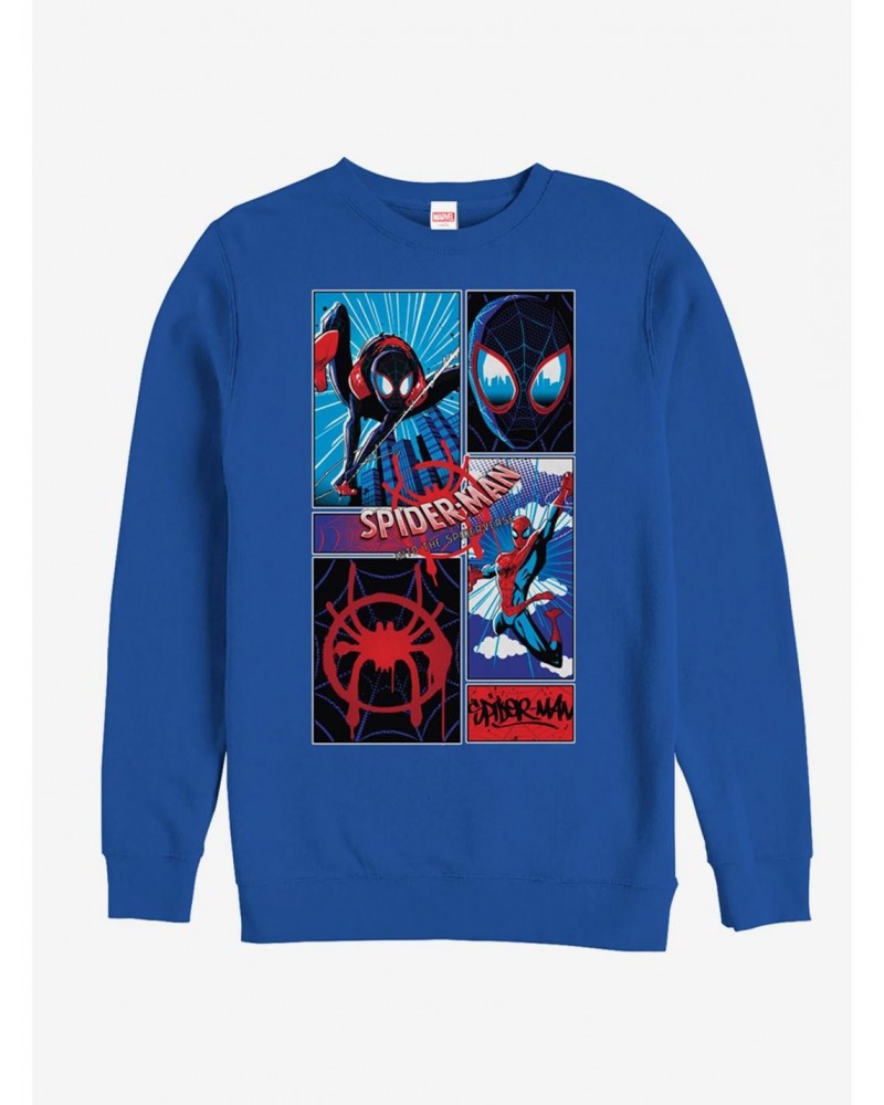 Marvel Spider-Man: Into The Spider-Verse Comic Spiders Sweatshirt $14.46 Sweatshirts