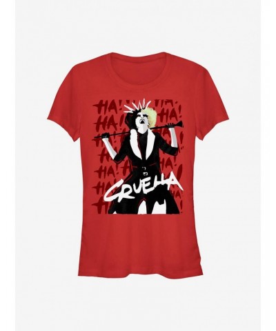 Disney Cruella Cruel Laughter Girls T-Shirt $10.71 T-Shirts