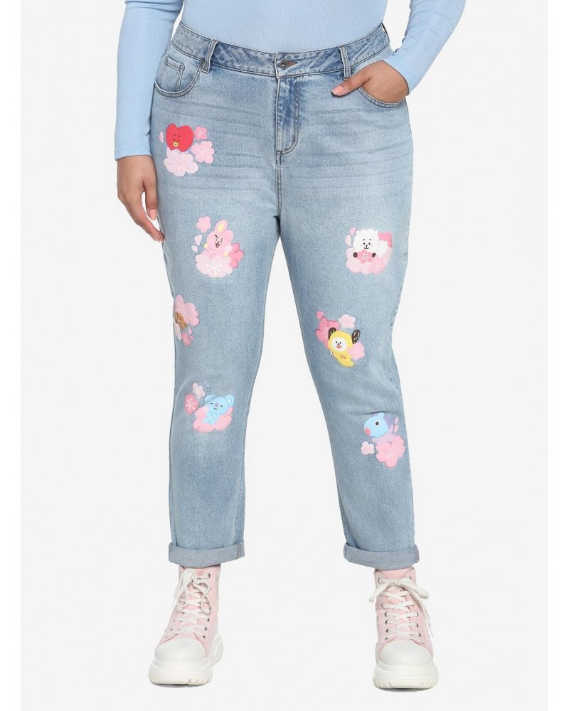 BT21 Cherry Blossom Mom Jeans Plus Size $29.95 Jeans