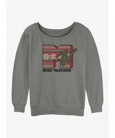 MTV Christmas Girls Slouchy Sweatshirt $9.45 Sweatshirts