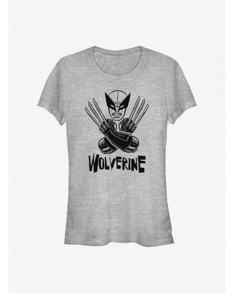 Marvel Wolverine Head Girls T-Shirt $5.02 T-Shirts