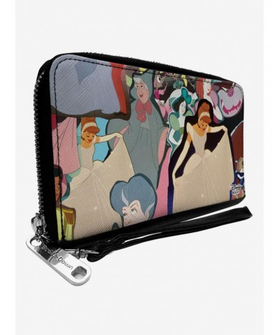 Dinsey Cinderella Characters Collage Zip Around Wallet $17.10 Wallets