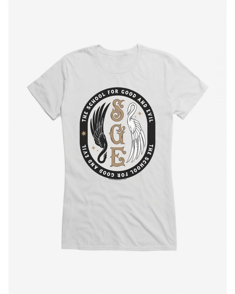 The School For Good And Evil Swan Emblem Girls T-Shirt $7.77 T-Shirts