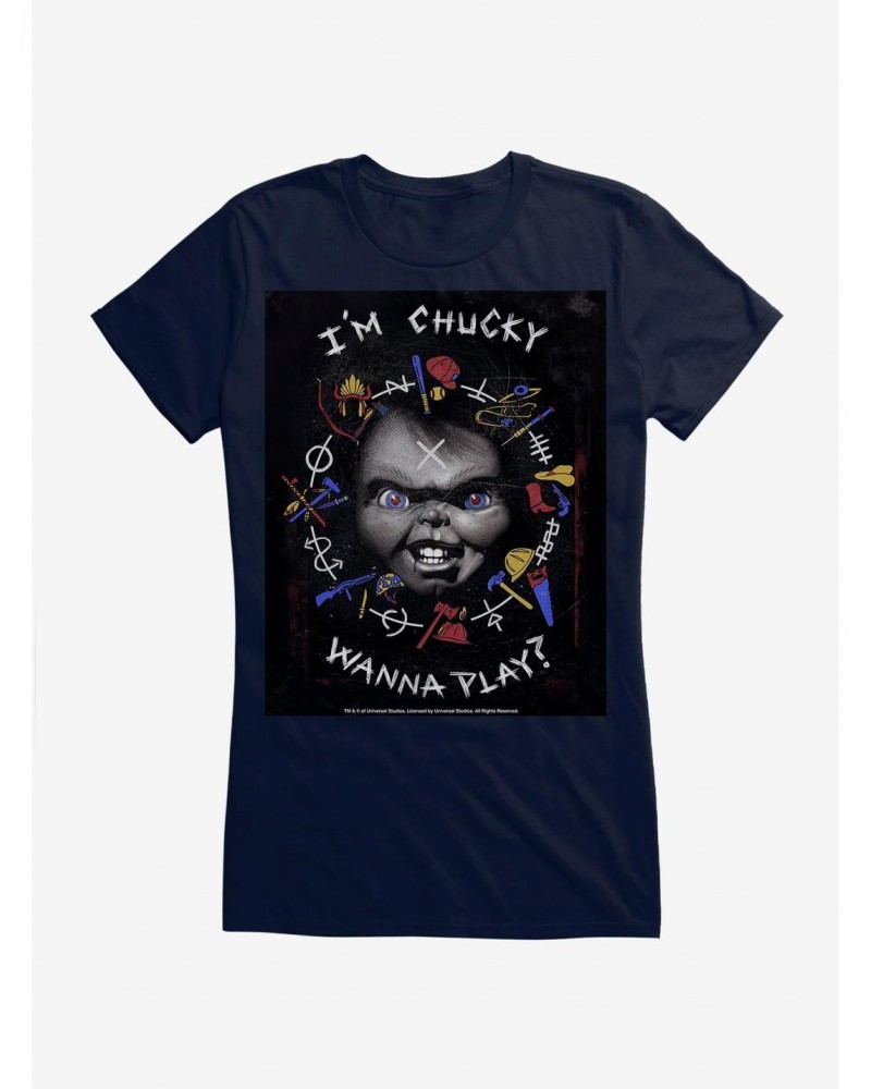 Chucky I'm Chucky Wanna Play Girls T-Shirt $11.95 T-Shirts