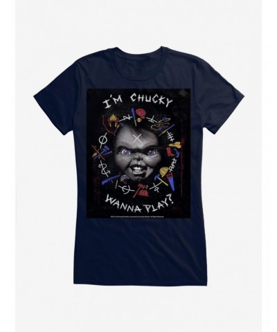 Chucky I'm Chucky Wanna Play Girls T-Shirt $11.95 T-Shirts