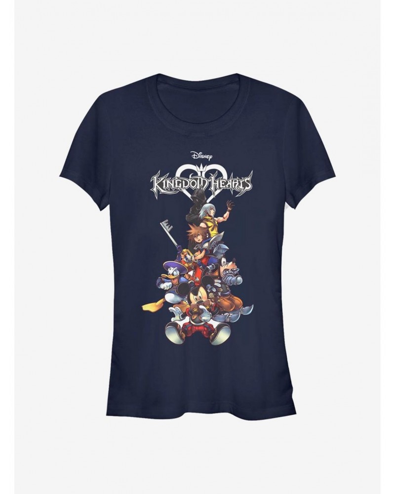 Disney Kingdom Hearts Group With Logo Girls T-Shirt $7.57 T-Shirts