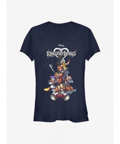 Disney Kingdom Hearts Group With Logo Girls T-Shirt $7.57 T-Shirts