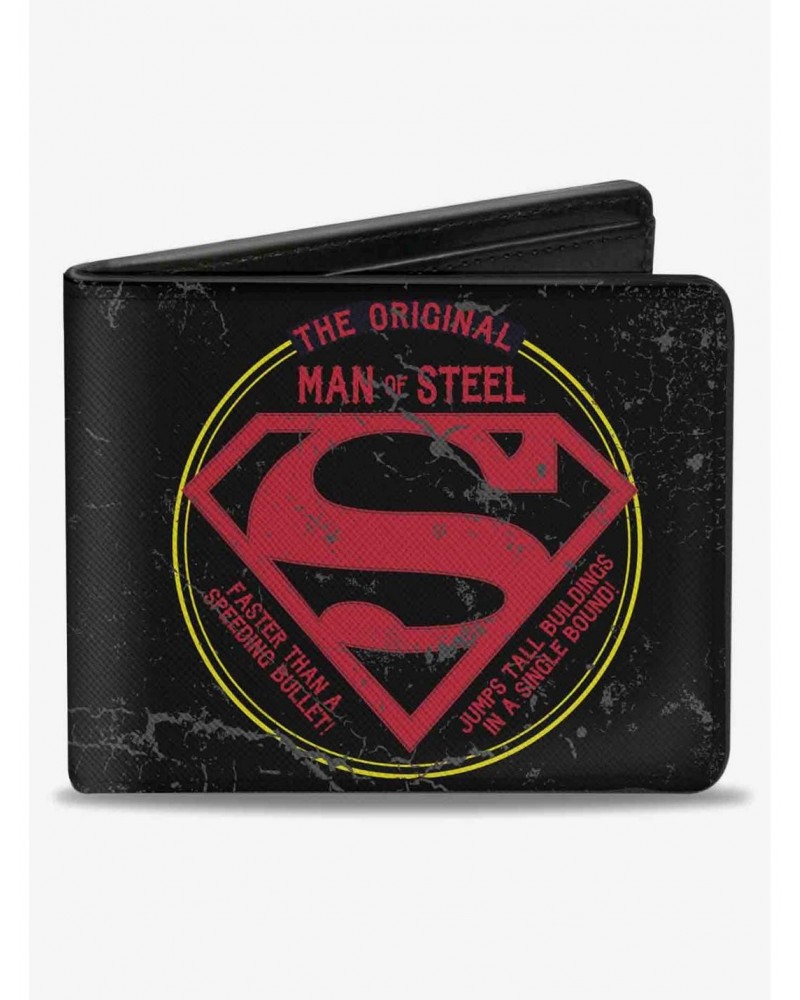 DC Comics Superman The Original Man of Steel Badge Bifold Wallet $8.15 Wallets