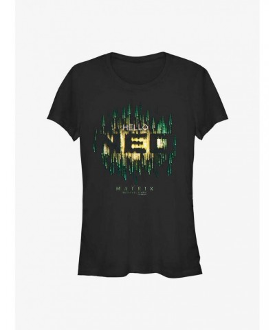 The Matrix Hello Neo Girls T-Shirt $6.80 T-Shirts