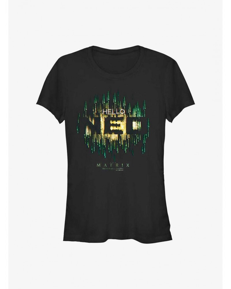 The Matrix Hello Neo Girls T-Shirt $6.80 T-Shirts