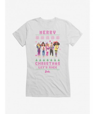 Barbie Merry Christmas Let's Rock Ugly Christmas Pattern Girls T-Shirt $6.57 T-Shirts