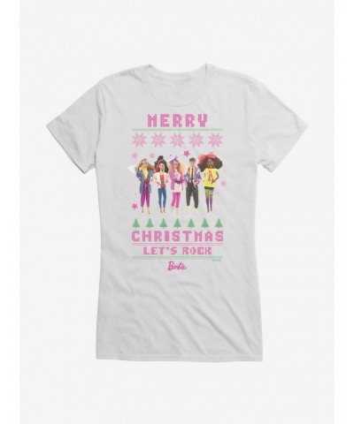 Barbie Merry Christmas Let's Rock Ugly Christmas Pattern Girls T-Shirt $6.57 T-Shirts