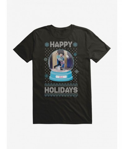 Barbie Snowglobe Holidays Ugly Christmas Pattern T-Shirt $6.69 T-Shirts