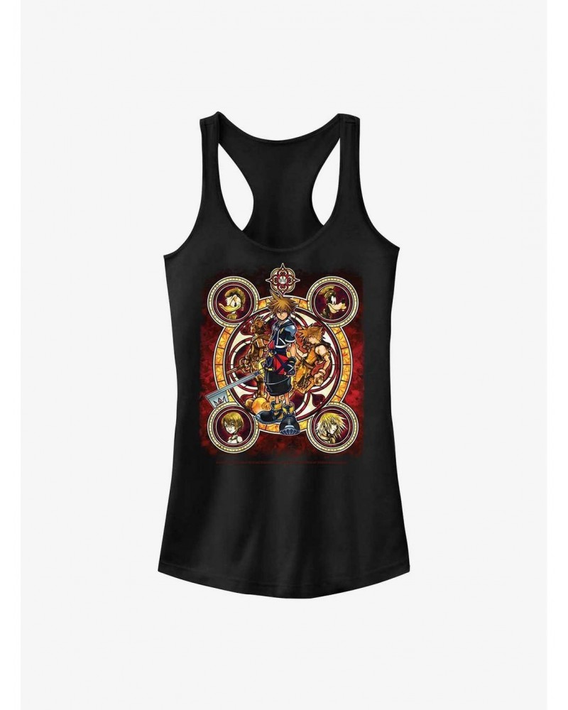 Disney Kingdom Hearts Group Circle Kingdom Girls Tank $9.96 Tanks