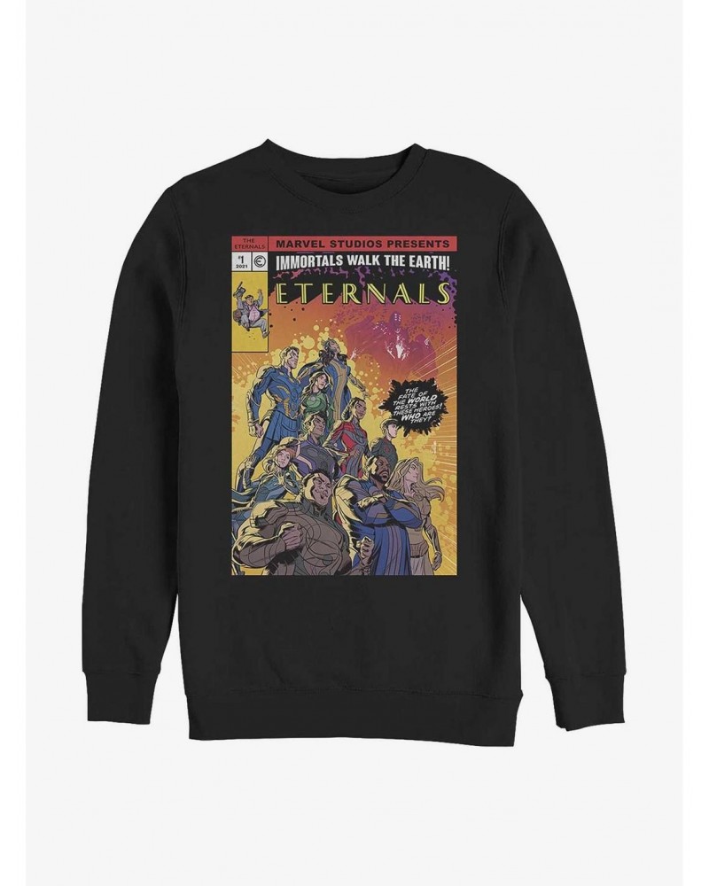 Marvel Eternals Comic Cover Crew Sweatshirt $14.46 Sweatshirts