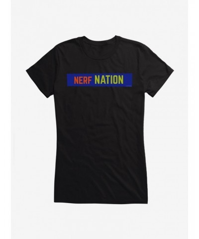 Nerf Nation Box Logo Graphic Girls T-Shirt $9.76 T-Shirts