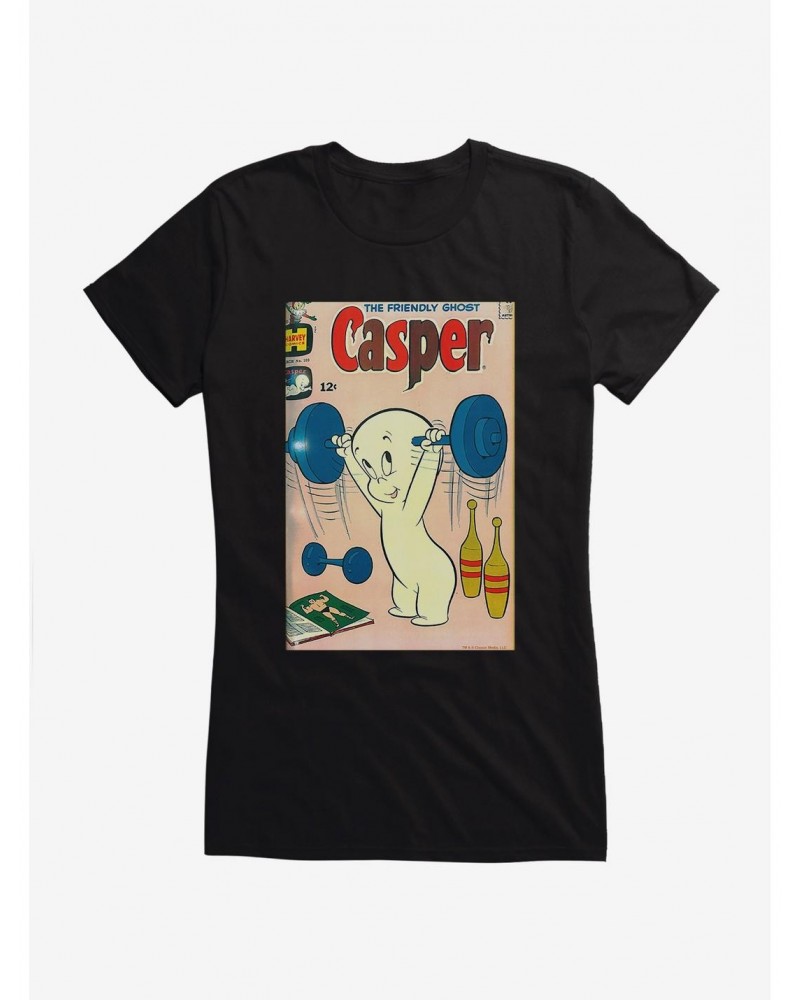 Casper The Friendly Ghost Weight Lifting Girls T-Shirt $7.97 T-Shirts