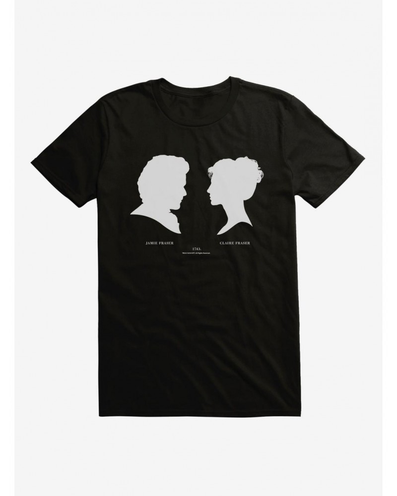 Outlander Claire and Jamie Silhouette T-Shirt $6.02 T-Shirts